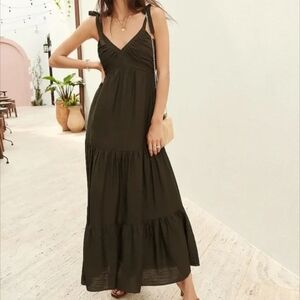 Express Olive Maxi Dress